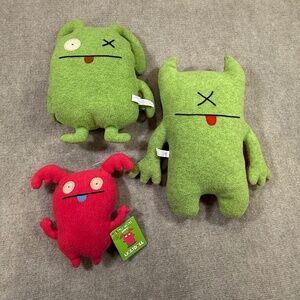 3 Ugly Dolls Plush‎ Stuffed Monsters Ox, Bop N'Beep, Little Uglys Uppy Vintage